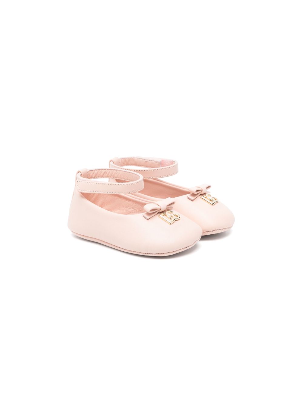 Ballerine per neonata Dolce & Gabbana Kids rosa con placca logo DK0065 AB793 80400 DOLCE & GABBANA KIDS