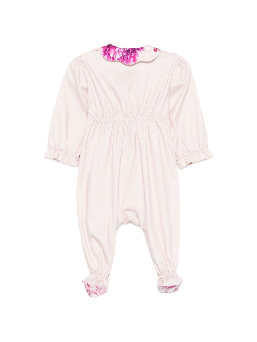 Set tutina, bavaglino e berretto per neonata Dolce & Gabbana Kids rosa con stampa floreale L2JO5I G7Q0N HF6FZ DOLCE & GABBANA KIDS