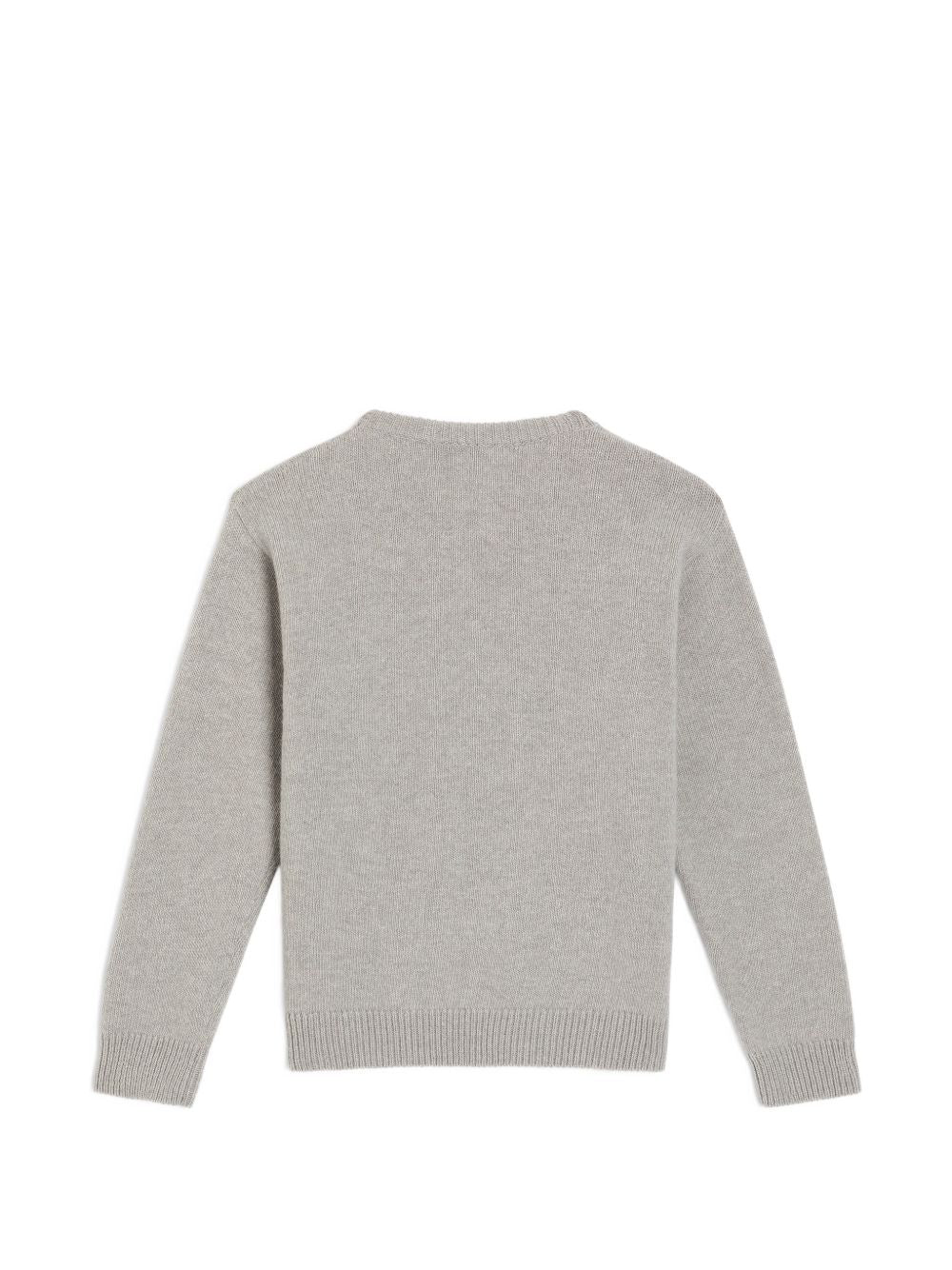 Maglione per bambino Dolce & Gabbana Kids grigio con logo ricamato sul davanti L4KWE2 JDVH0 N0495 DOLCE & GABBANA KIDS