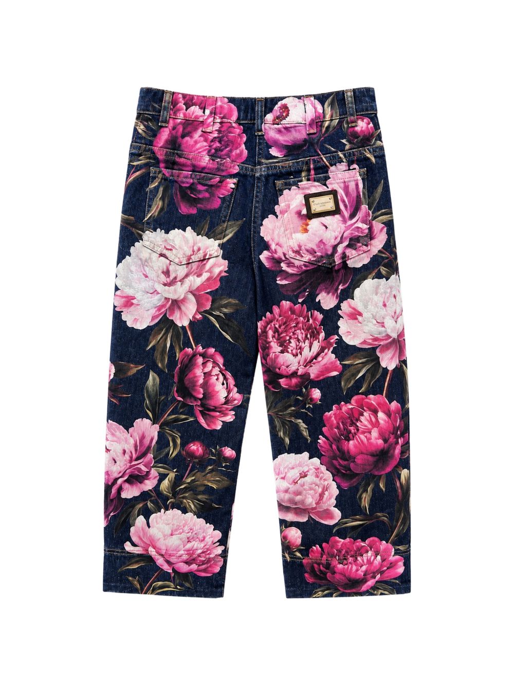 Jeans per bambina Dolce & Gabbana Kids in denim con stampa peonie L53P49 LDE22 S9000 DOLCE & GABBANA KIDS