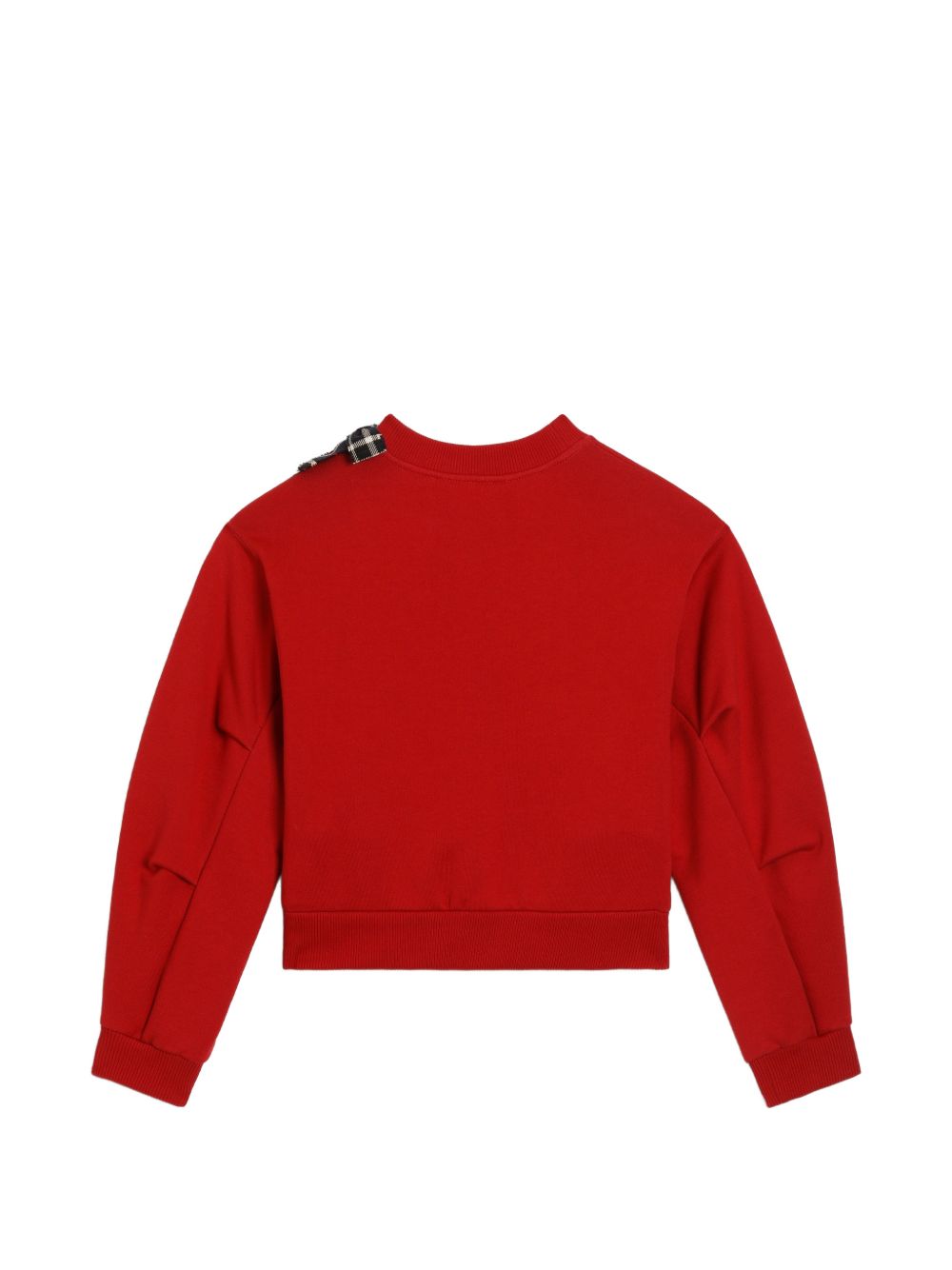 Felpa per bambina Dolce & Gabbana Kids rossa con dettagli applicazione fiocchi sul davanti L5JWBS G7P6W R2254 DOLCE & GABBANA KIDS
