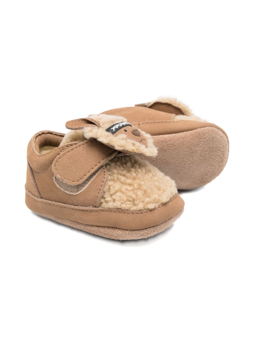 Scarpe da culla per neonati Donsje beige con applicazioni in pelle di pecora 1042101 NL127 DONSJE KIDS