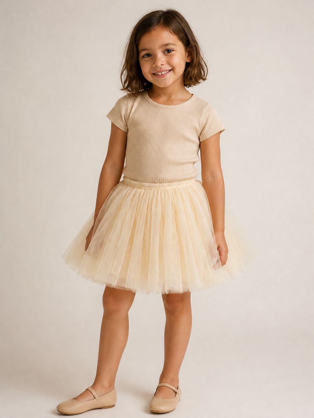 Gonna per bambina Donsje Kids beige in tulle 4080200 00003 DONSJE KIDS