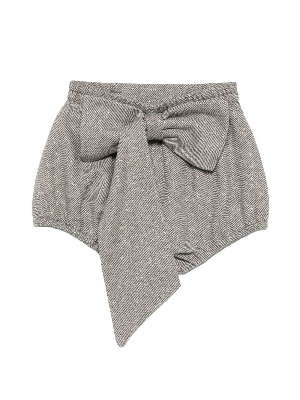 Pantaloncini per bambina Douuod Kids grigi con dettaglio fiocco DZ6A79 E0246 808OR DOUUOD KIDS