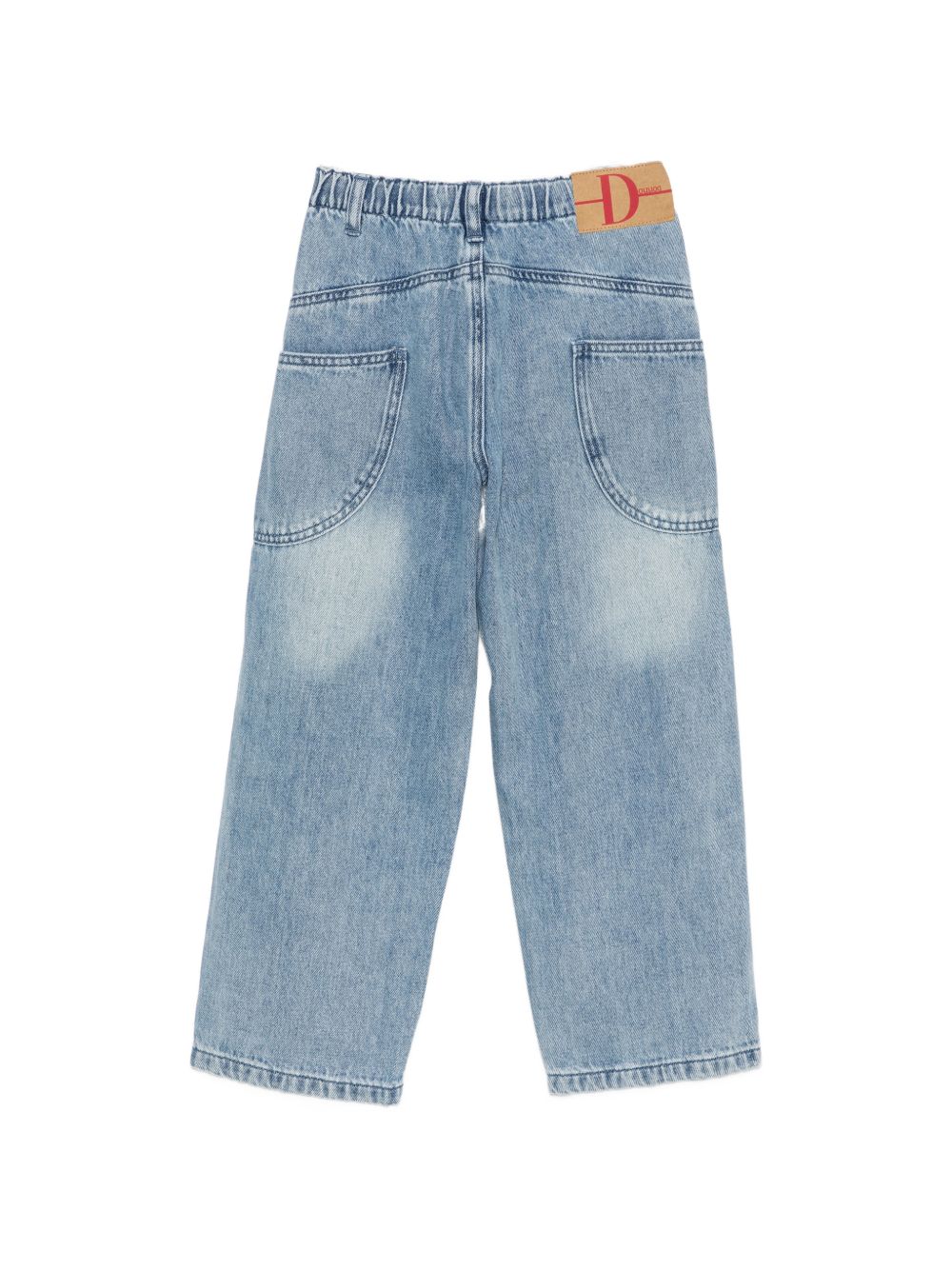 Jeans per bambino Douuod Kids azzurro con patch con logo sul retro DZ6P51 Z0746 643 DOUUOD KIDS