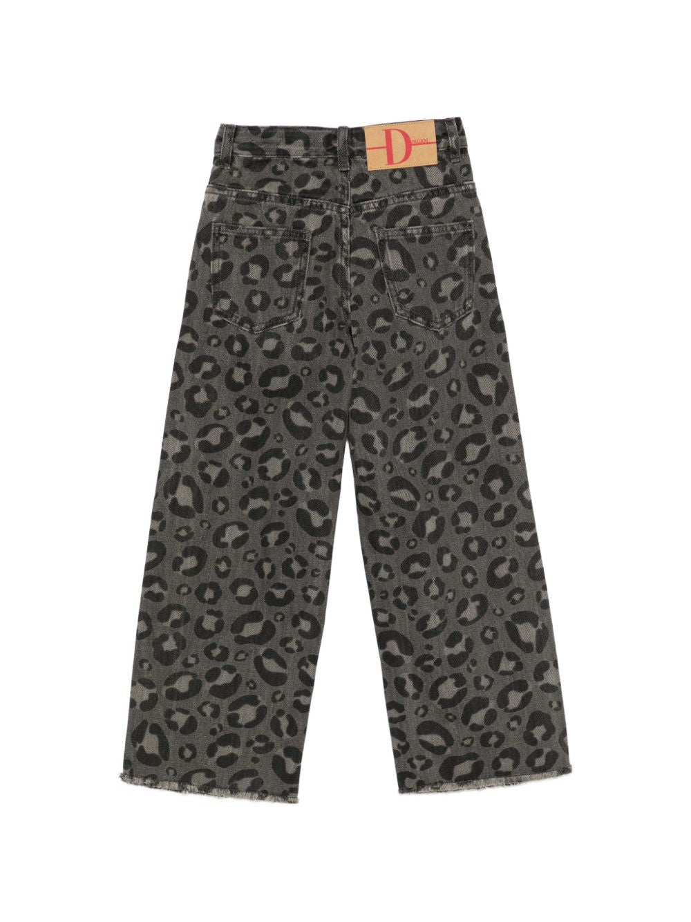 Jeans per bambina Douuod Kids grigi con stampa leopardata all-over DZ6P60 Z4163 924BG DOUUOD KIDS