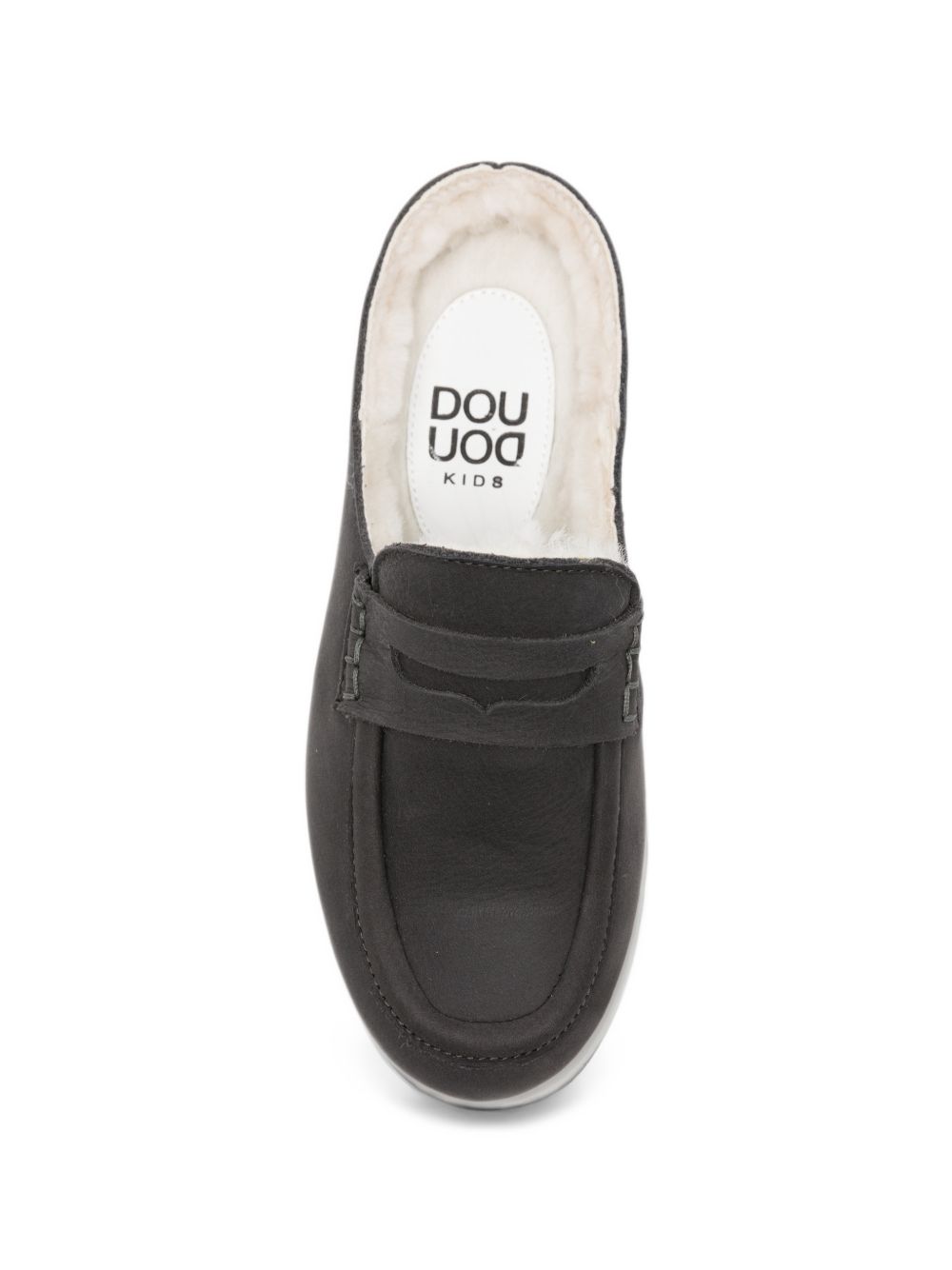 Mocassini per bambino Douuod Kids neri con plantare rivestito in shearling SAB598P NERO DOUUOD KIDS
