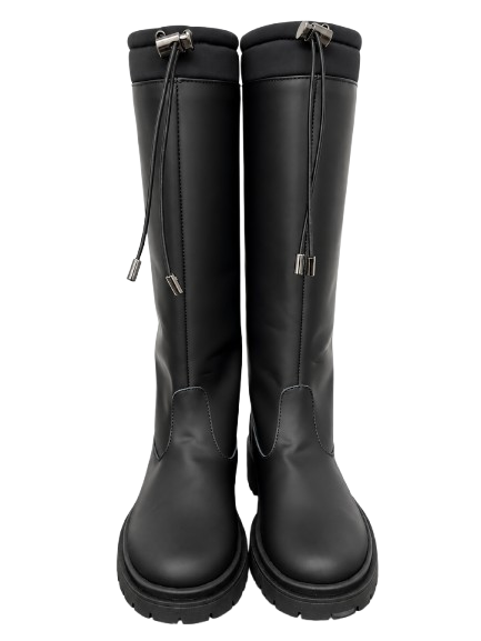 Stivali per bambina Douuod Kids neri in pelle STIV592 NERO DOUUOD KIDS