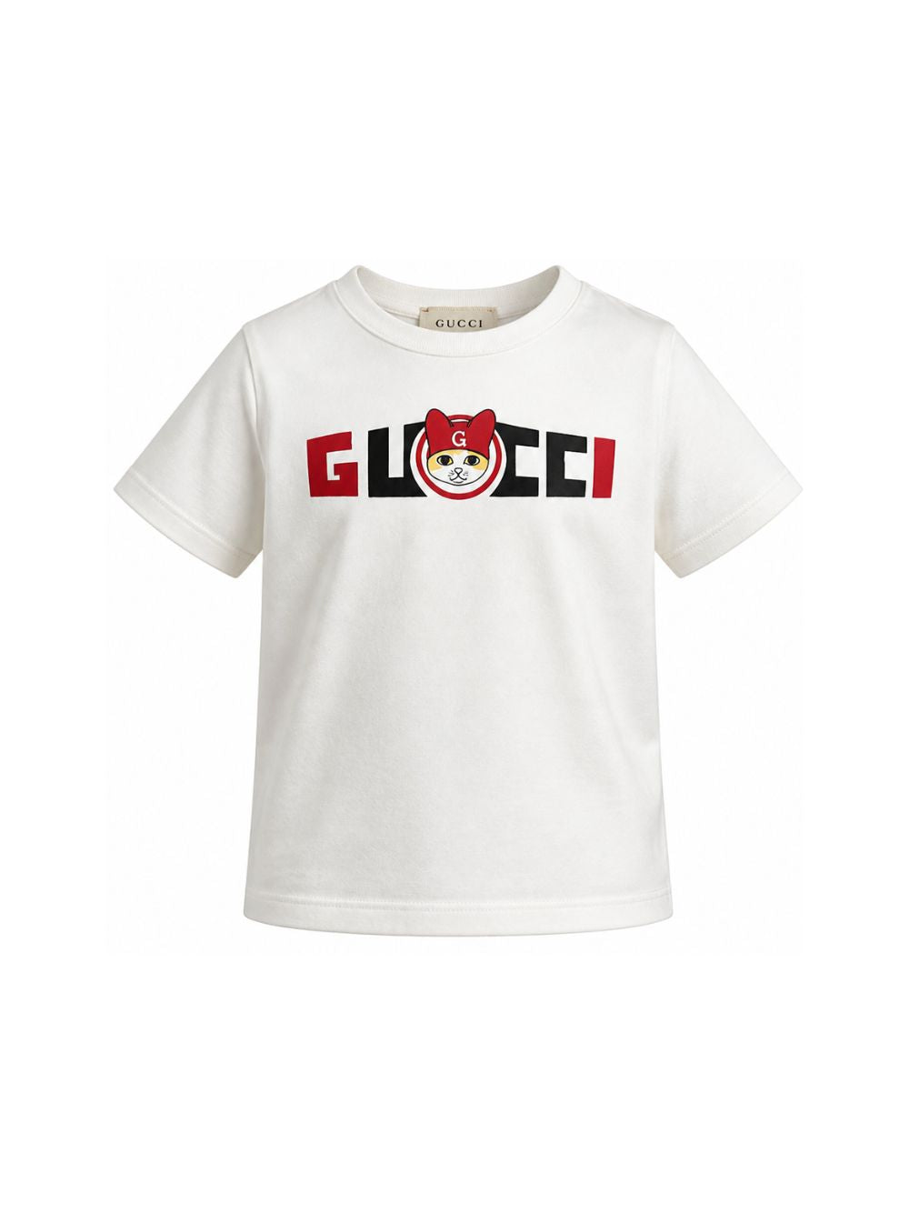 T-shirt per bambini Gucci Kids bianca con logo sul davanti 547559XJHXE 9214 GUCCI KIDS