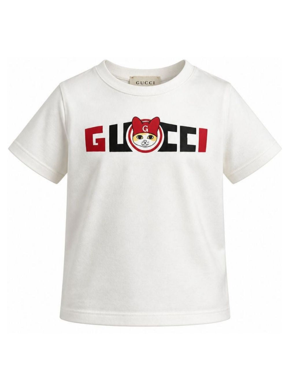 T-shirt per bambini Gucci Kids bianca con logo sul davanti 547559XJHXE 9214 GUCCI KIDS