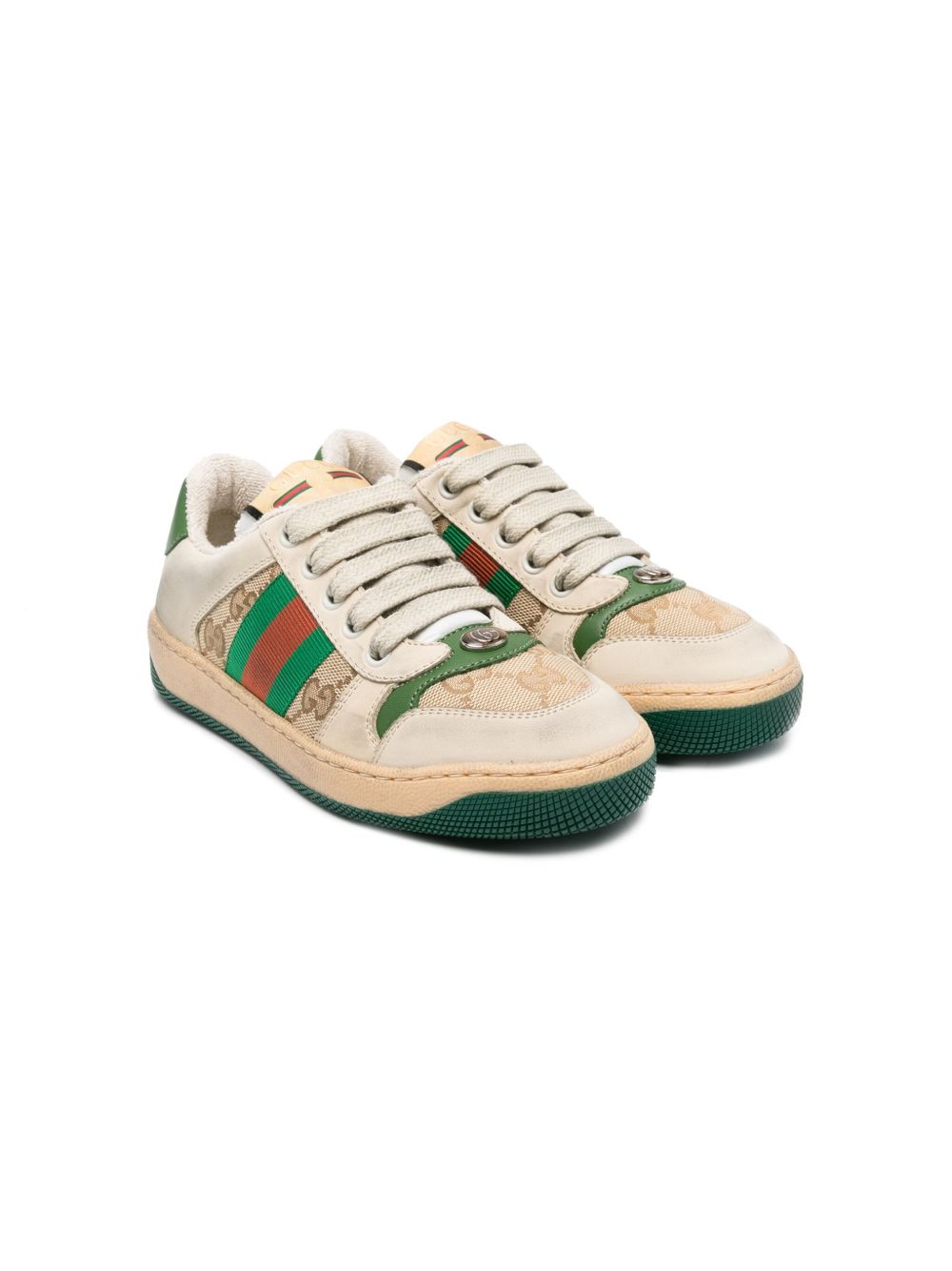 Sneakers Screener GG Supreme per bambino Gucci Kids beige con effetto vissuto 626620G1760 9666 GUCCI KIDS