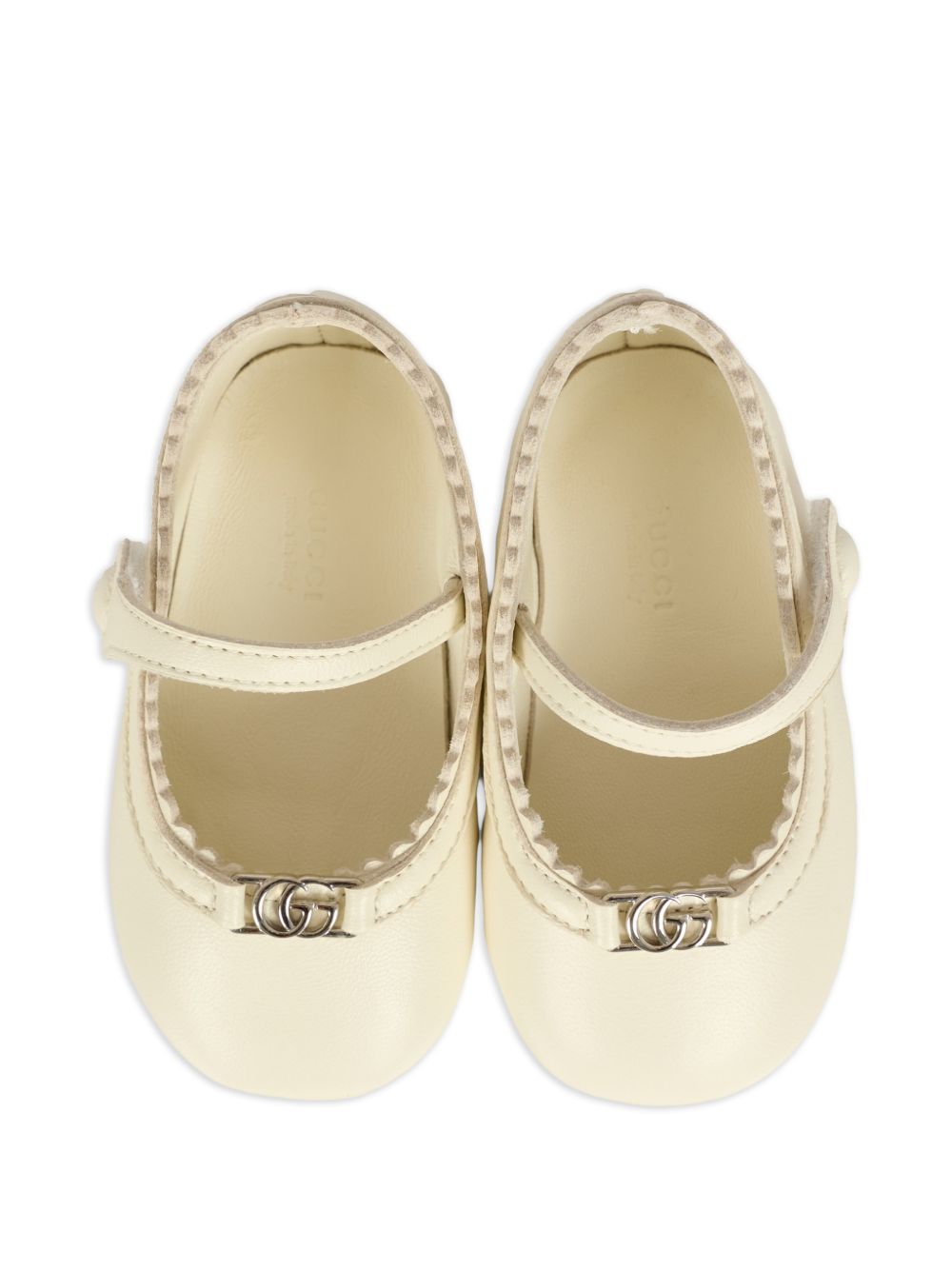 Ballerine per neonata Gucci Kids bianco con orlo a smerlo 8343571D700 9110 GUCCI KIDS