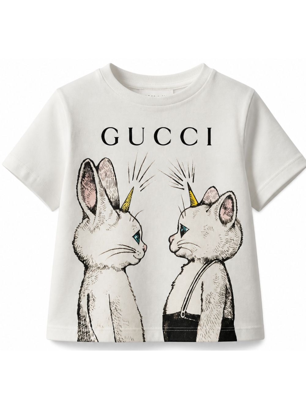 T-shirt per bambini Gucci Kids bianca con stampa grafica sul davanti 835229XJHXT 9214 GUCCI KIDS