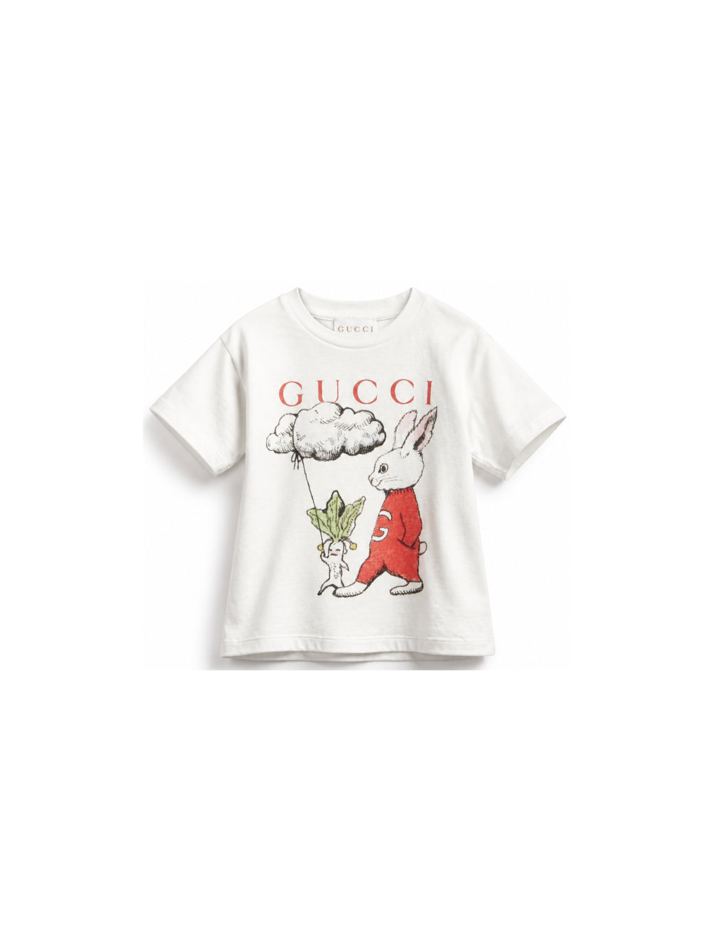 T-shirt per neonato Gucci Kids bianca con stampa coniglietto 837171XJHY9 9214 GUCCI KIDS
