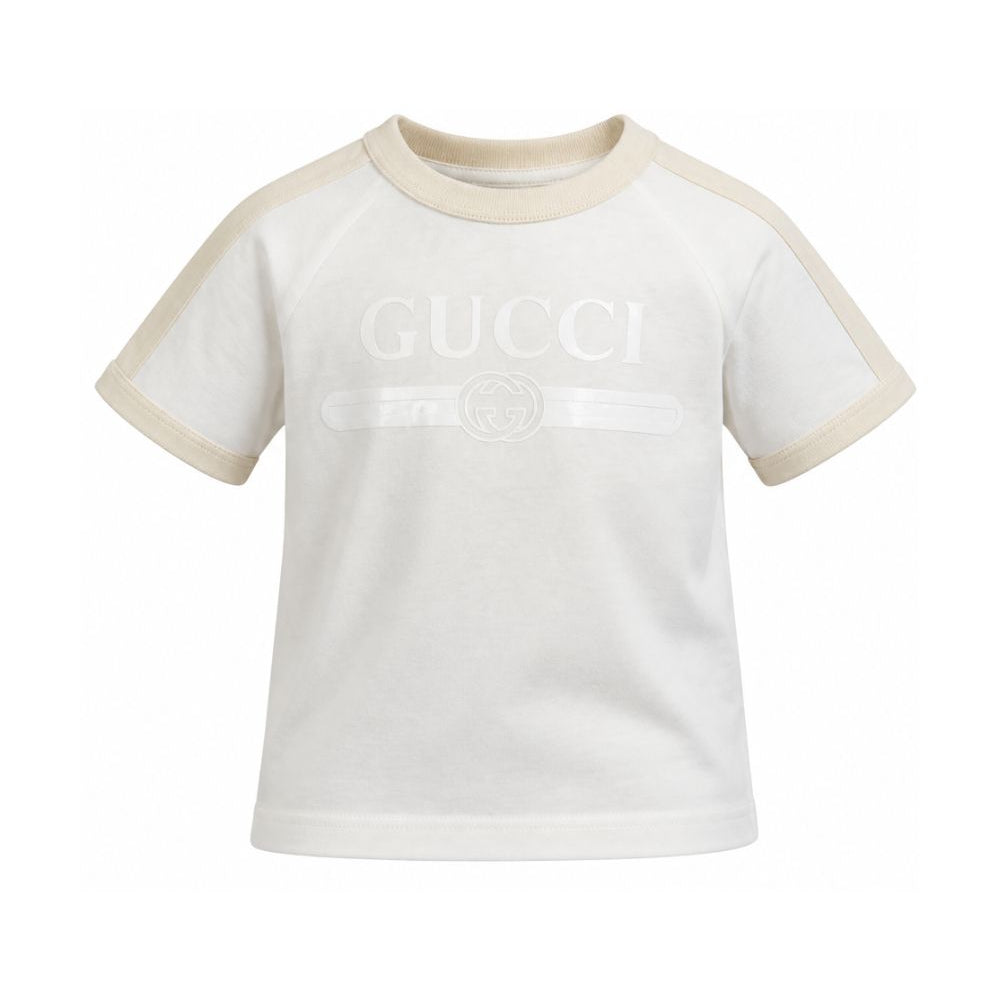 T-shirt per bambino Gucci Kids bianca con logo sul davanti 864634XJHW6 9043 GUCCI KIDS