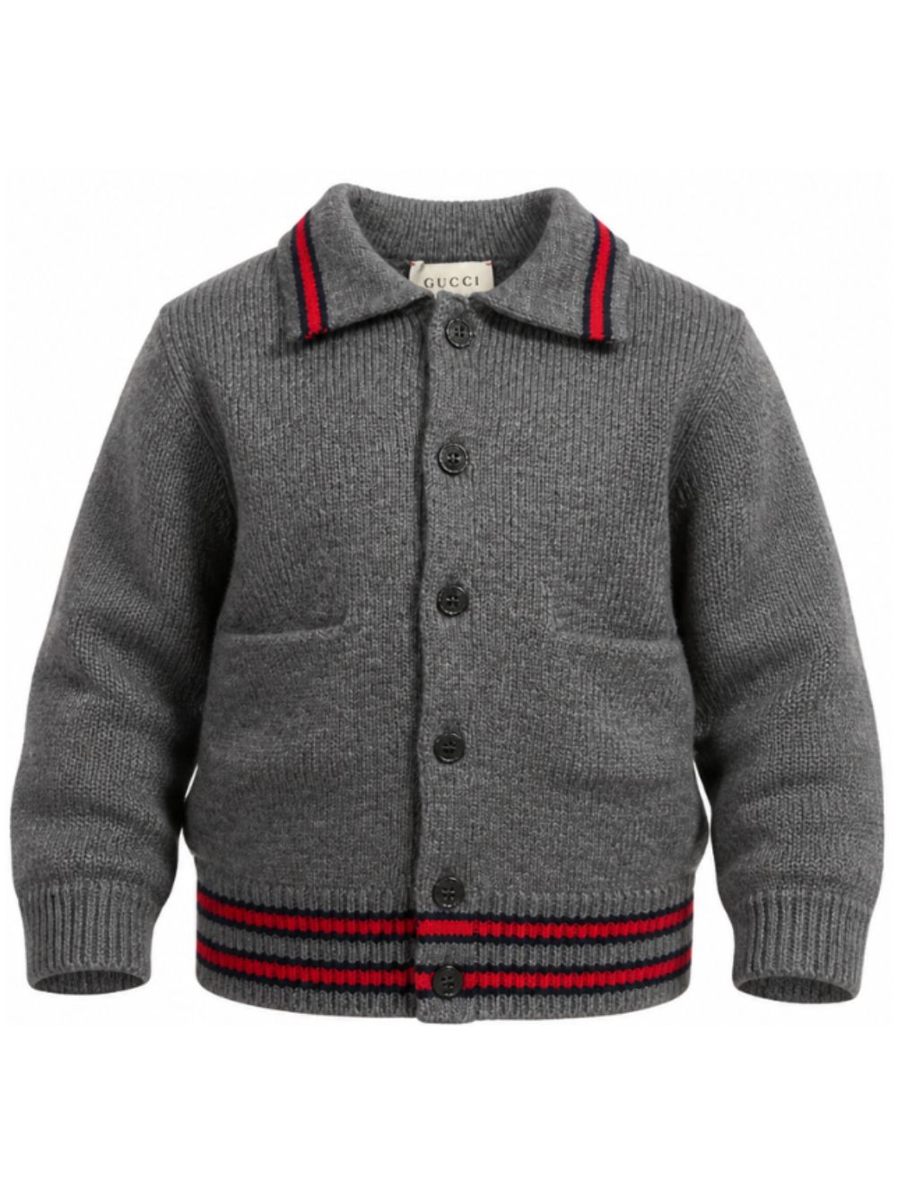 Maglione per bambino Gucci Kids grigio con colletto stile polo 865583XKFJE 1155 GUCCI KIDS