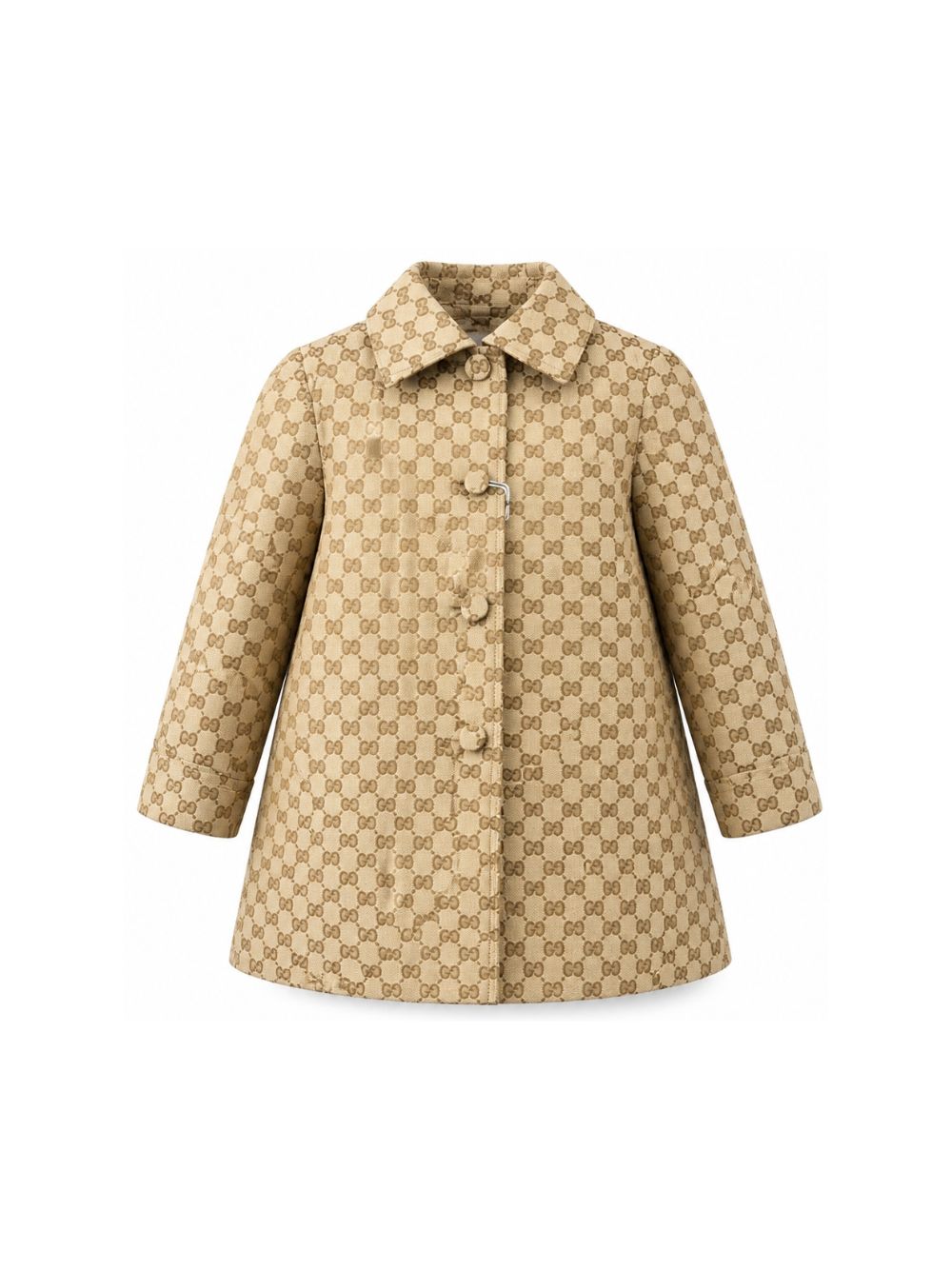 Cappotto per bambina Gucci Kids beige con logo GG all-over 866654XWA9A 2061 GUCCI KIDS