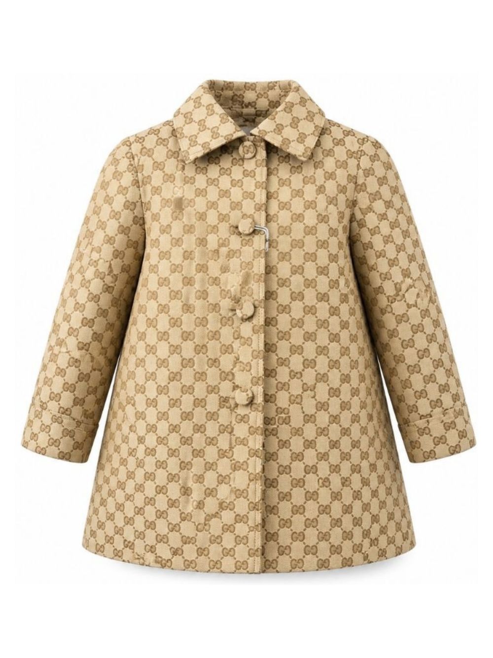 Cappotto per bambina Gucci Kids beige con logo GG all-over 866654XWA9A 2061 GUCCI KIDS