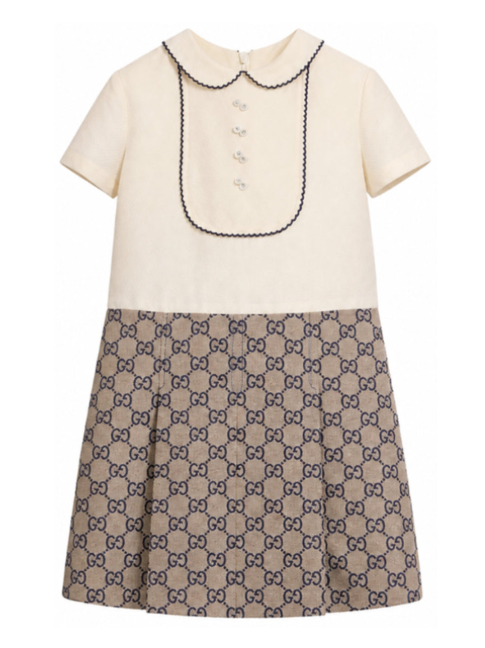 Abito per bambina Gucci Kids beige con logo GG ricamato 866658XWA2R 9118 GUCCI KIDS