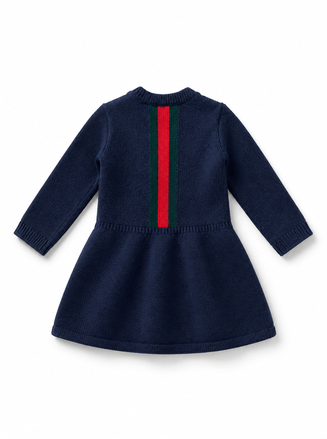 Abito per neonata Gucci Kids blu con dettaglio nastro Web rosso e verde 867923XKFKT 4154 GUCCI KIDS