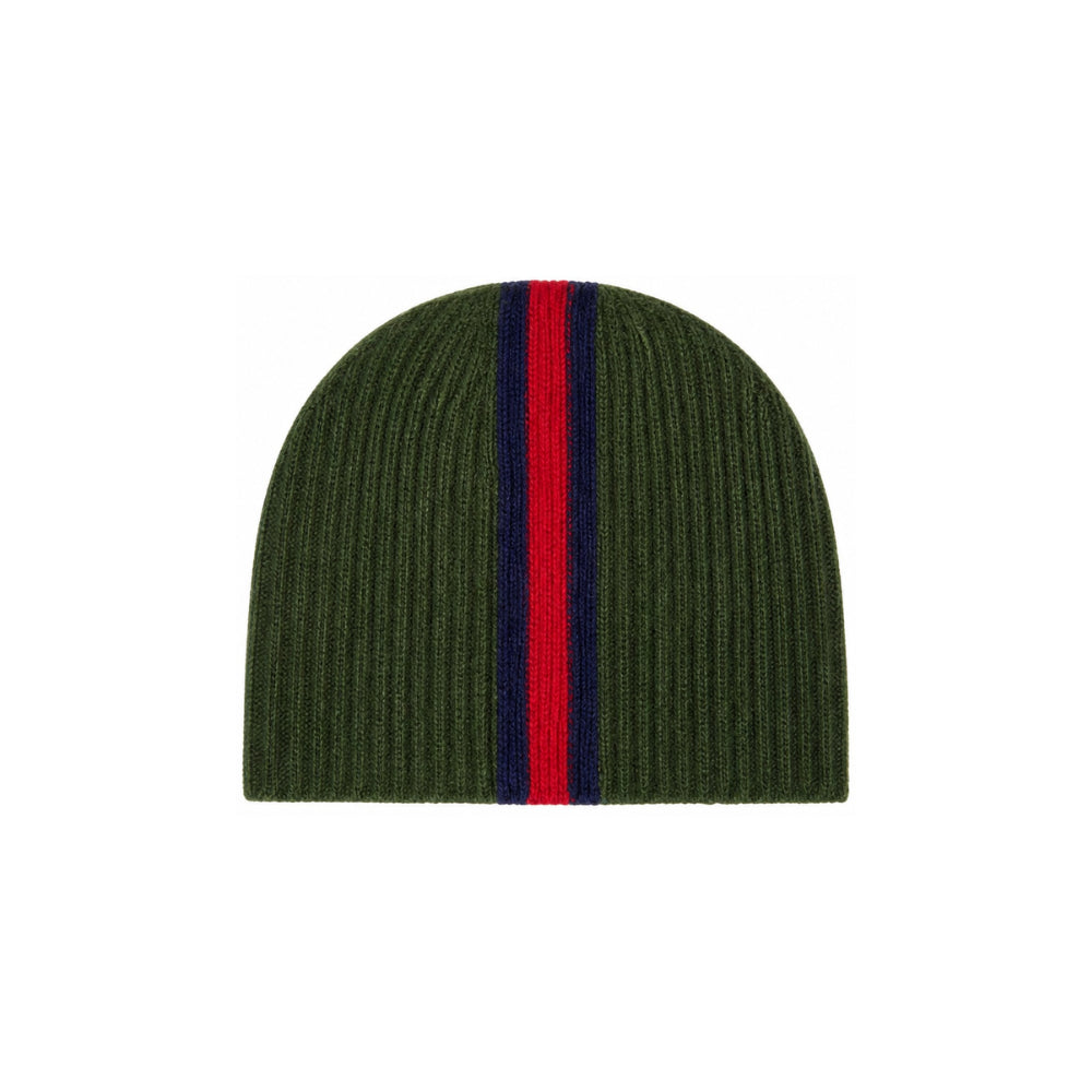 Cappello per bambino Gucci Kids verde con nastro Web blu e rosso 8710214KADM 3268 GUCCI KIDS