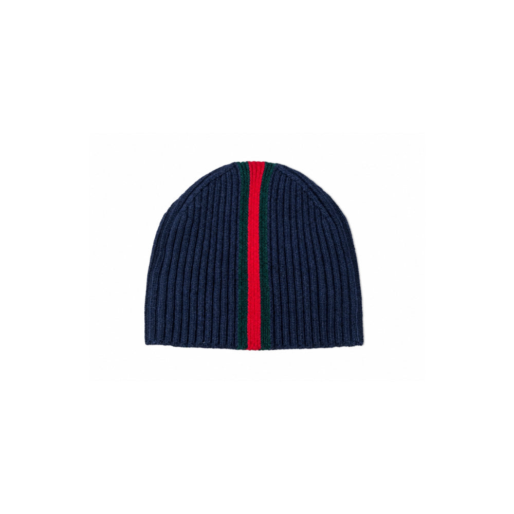 Cappello per bambino Gucci Kids blu con dettaglio nastro Web rosso e verde 8710214KADM 4066 GUCCI KIDS