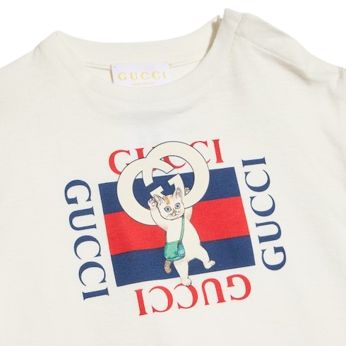 T-shirt per neonati Gucci Kids bianca con stampa grafica 873800XJHY7 9214 GUCCI KIDS