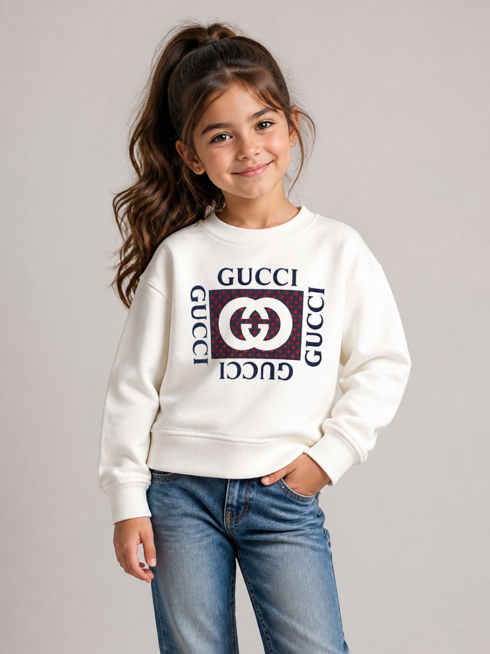 Felpa per bambini Gucci Kids bianca con stampa grafica 873824XJHYV 9214 GUCCI KIDS