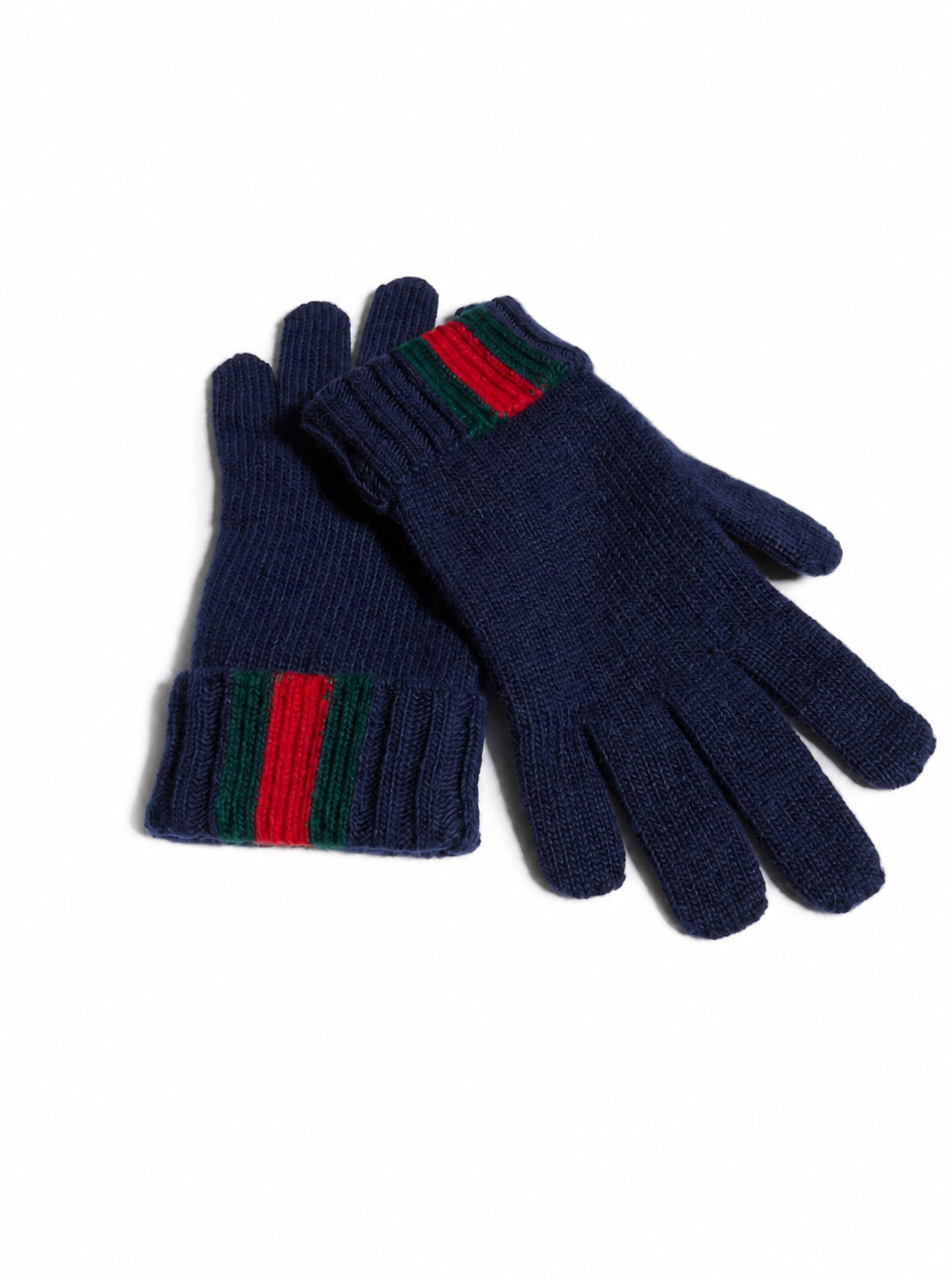 Guanti per bambini Gucci Kids blu con nastro Web rosso e verde 8738594K206 4066 GUCCI KIDS