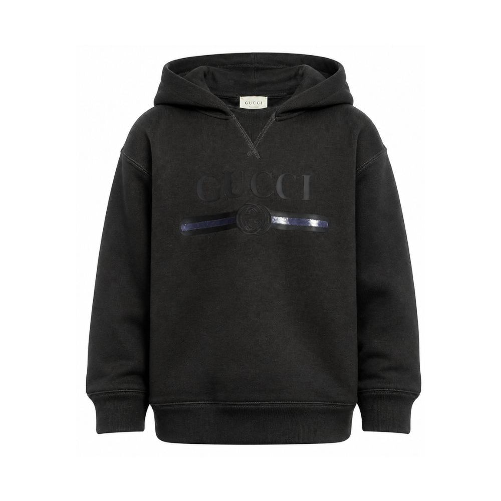 Felpa per bambino Gucci Kids nera con dettaglio logo sul davanti A0044XXJHXM 1073 GUCCI KIDS