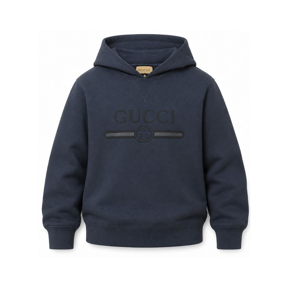 Felpa per bambino Gucci Kids blu con dettaglio logo sul davanti A0044XXJHXM 4393 GUCCI KIDS