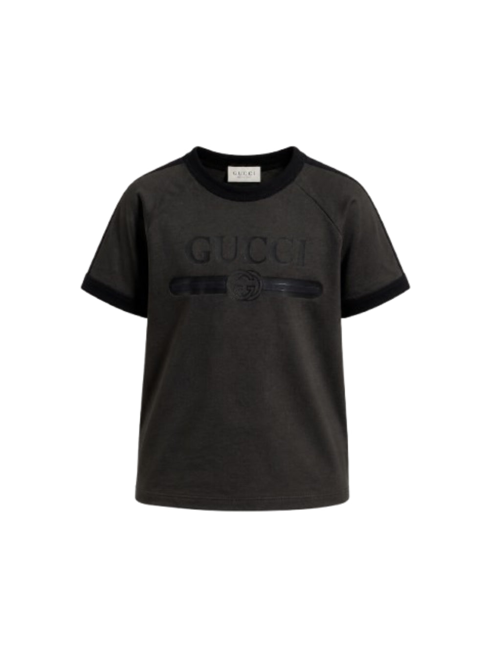 T-shirt per bambino Gucci Kids nera con dettaglio logo sul davanti A0044YXJHW6 1073 GUCCI KIDS