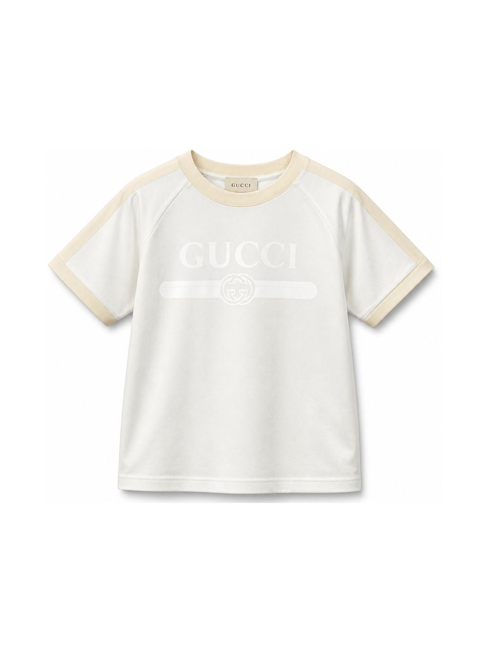 T-shirt per bambino Gucci Kids bianca con dettaglio logo sul davanti A0044YXJHW6 9043 GUCCI KIDS