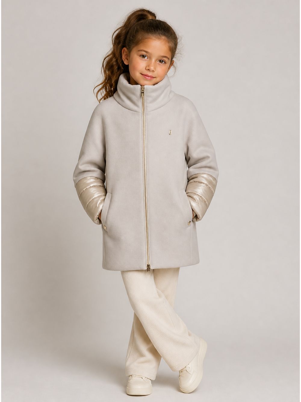 Cappotto per bambina Herno Kids grigio con design imbottito CA000014G33344 1985 HERNO KIDS