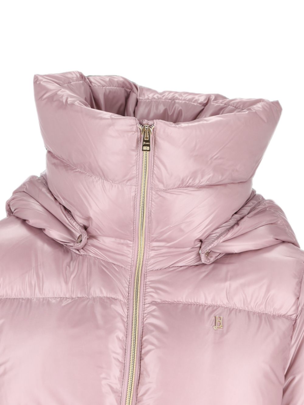 Giubbino per bambina Herno Kids rosa con placca logo sul petto PI000194G12017Z 4138 HERNO KIDS