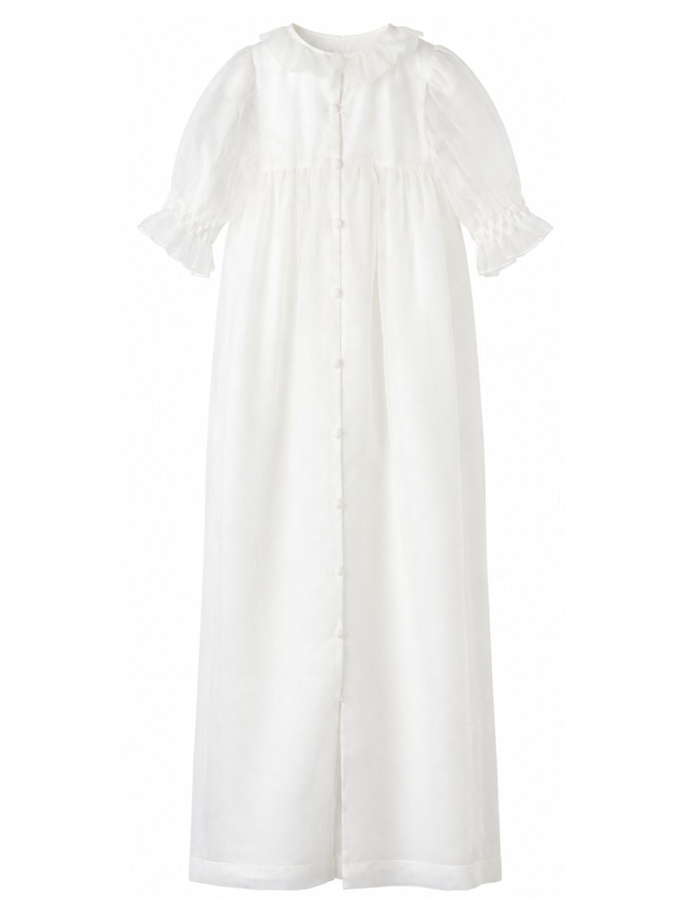 Set abito battesimale e cuffia per neonati Jesurum Kids bianco con dettagli arricciati ANTICO 43 JESURUM KIDS