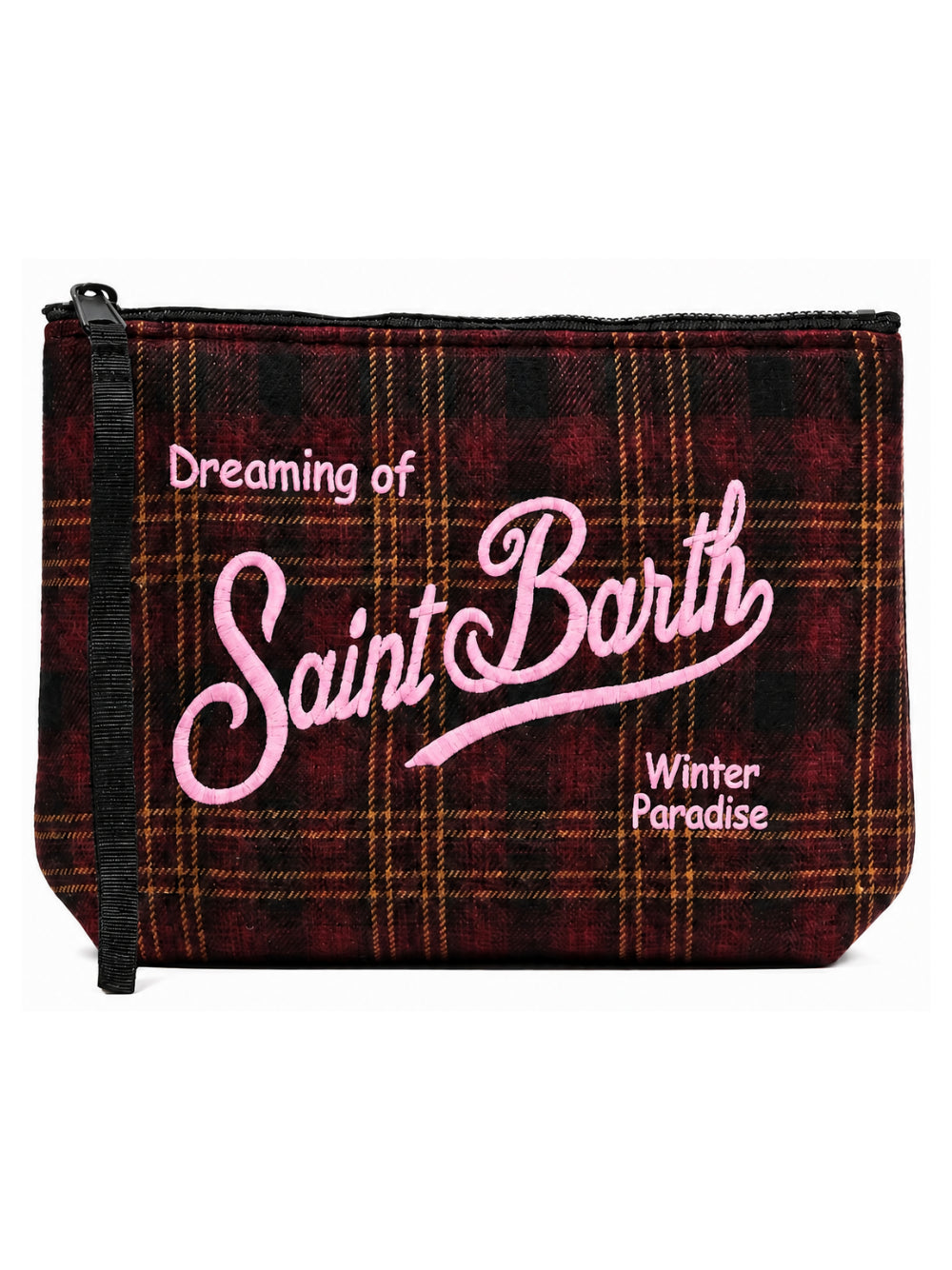 Pochette Aline MC2 St. Barth rossa con motivo tartan all-over ALI0022 01822M MC2 ST. BARTH KIDS