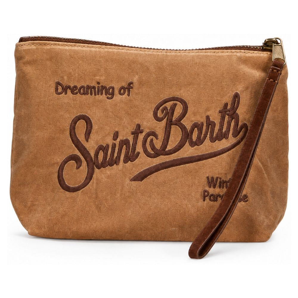 Pochette Aline Wax MC2 St. Barth beige con logo a contrasto sul davanti ALI0058 00550M MC2 ST. BARTH KIDS