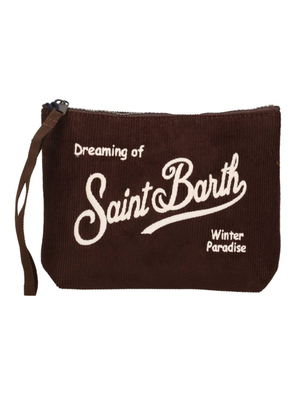 Pochette Aline MC2 Saint Barth marrone con logo sul davanti ALI0059 00128M MC2 ST. BARTH