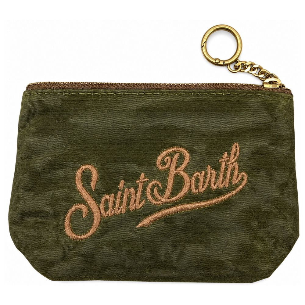 Pochette Aline Mini Wax MC2 St. Barth verde con logo ricamato sul davanti ALMI001 00131M MC2 ST. BARTH KIDS