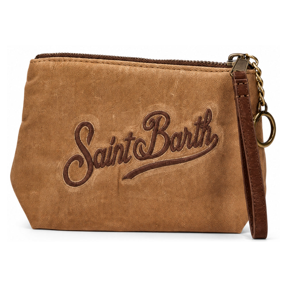 Borsa Aline Mini MC2 St. Barth marrone con logo ricamato sul davanti ALMI001 00550M MC2 ST. BARTH KIDS