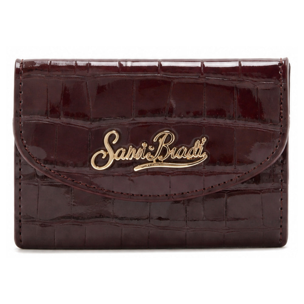 Portacarte MC2 St. Barth rosso in pelle con stampa coccodrillo CARDH01 00107M MC2 ST. BARTH KIDS