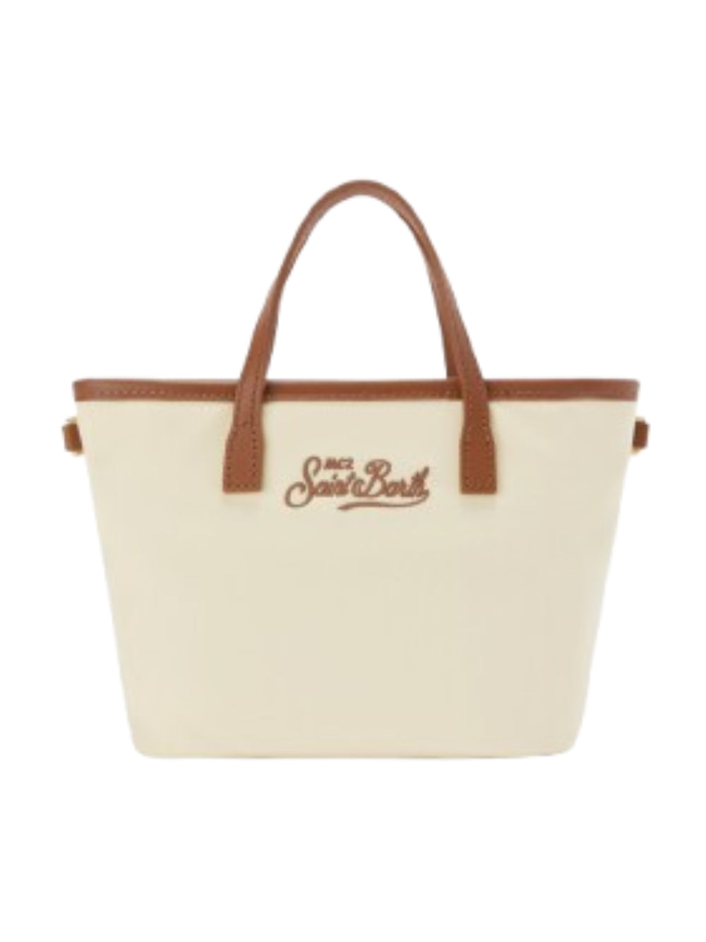 Borsa City Bag MC2 Saint Barth bianca con logo ricamato sul davanti CB0005 00478M MC2 ST. BARTH