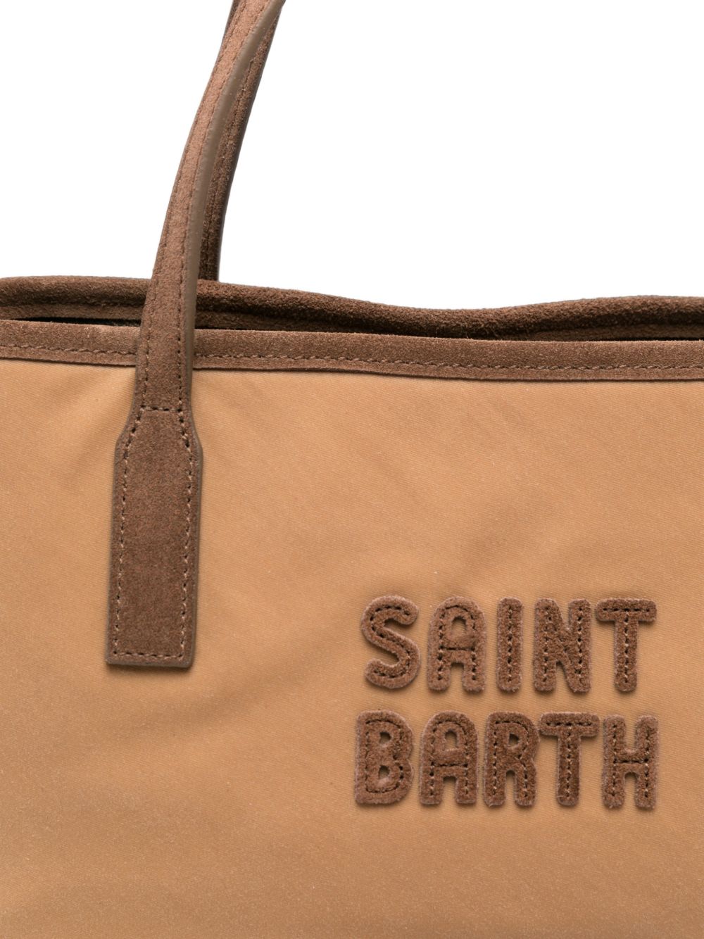 Borsa City Bag Midi MC2 St. Barth marrone con logo in rilievo sul davanti CBMID003 01015M MC2 ST. BARTH KIDS