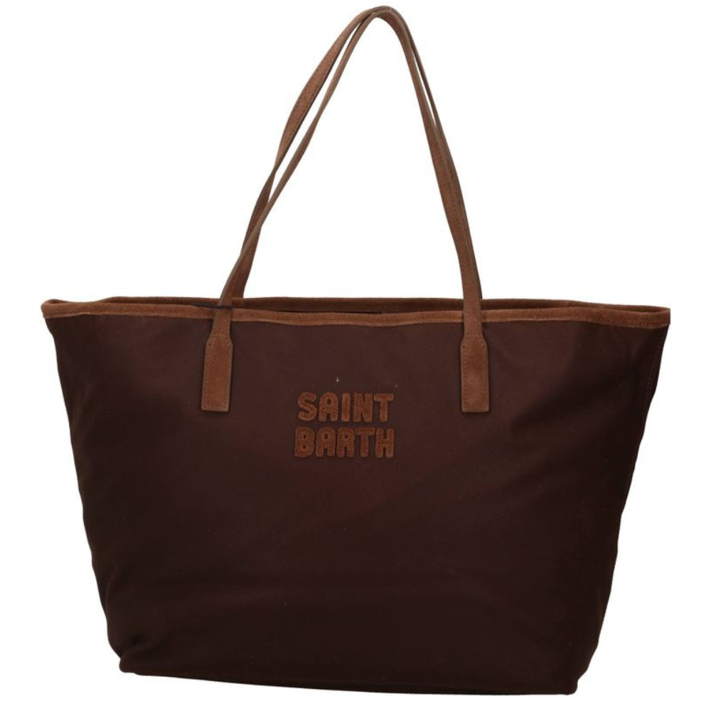 City Bag Midi MC2 Saint Barth marrone con logo in rilievo sul davanti CBMID003 01023M MC2 ST. BARTH