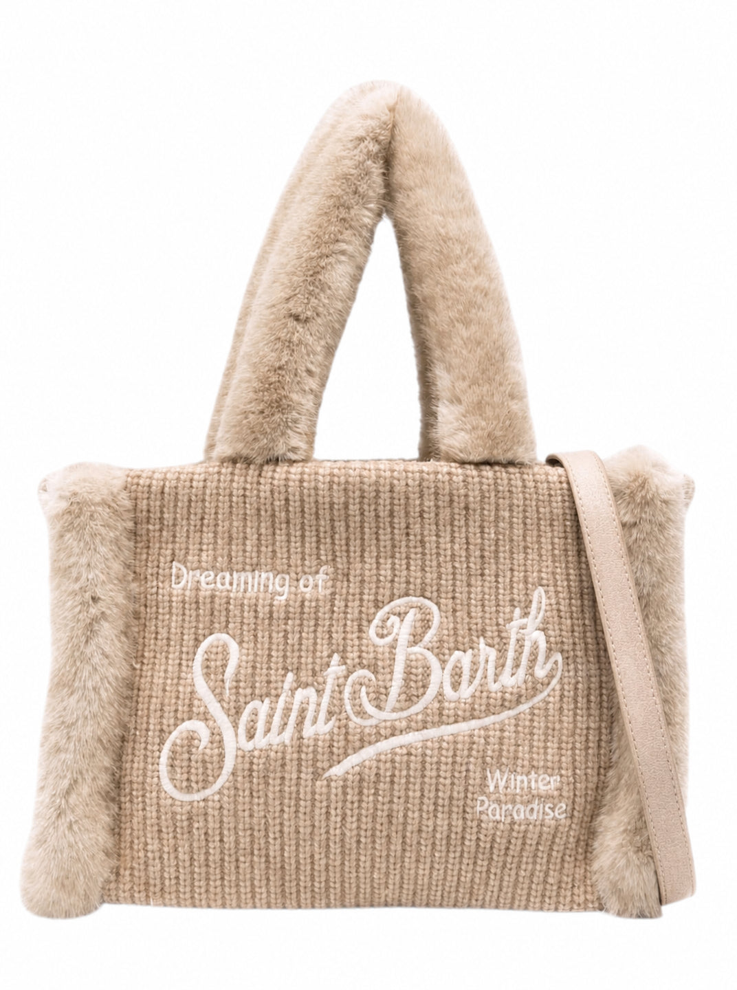 Borsa Colette Shearling MC2 St. Barth beige con finitura in shearling COL0031 00129M MC2 ST. BARTH KIDS