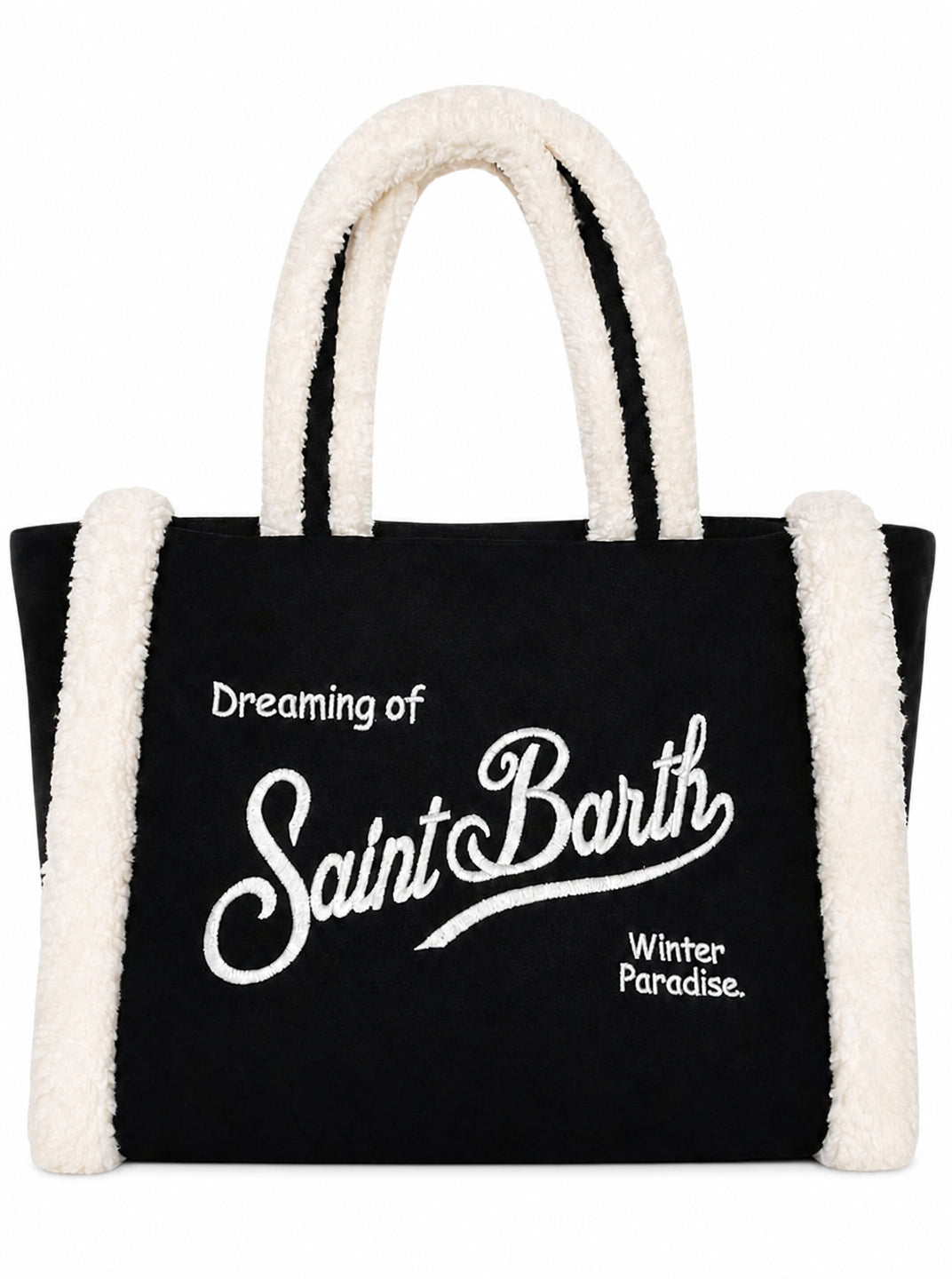 Borsa Colette Shearling MC2 St. Barth nera con finitura in shearling a contrasto COL0031 03996M MC2 ST. BARTH KIDS