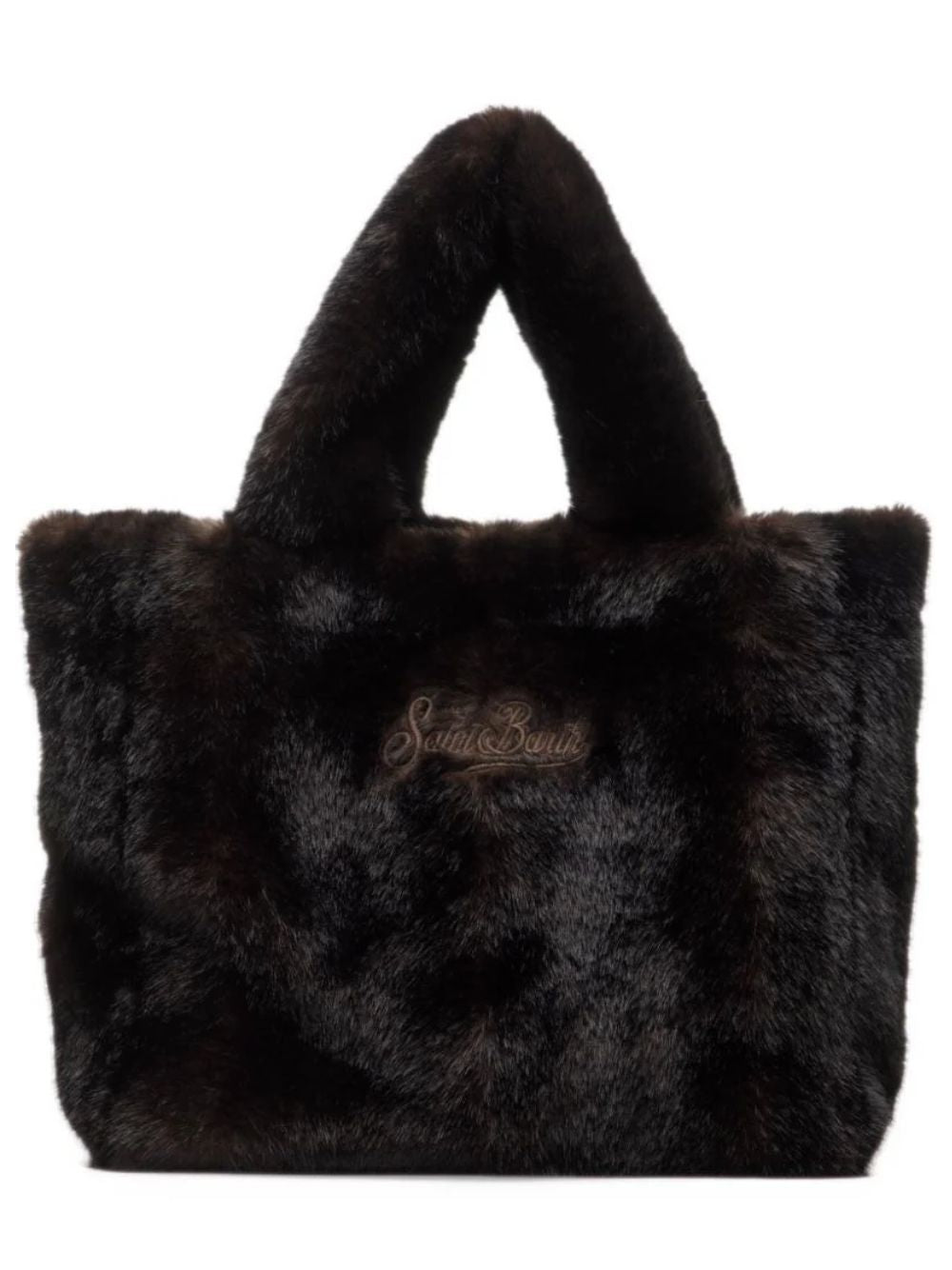 Borsa Colette Soft Fur MC2 St. Barth marrone con logo ricamato a contrasto COL0033 00221M MC2 ST. BARTH KIDS
