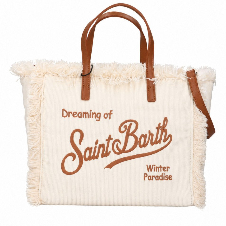 Borsa Colette MC2 St. Barth bianca con logo a contrasto sul davanti COL0048 04133M MC2 ST. BARTH KIDS