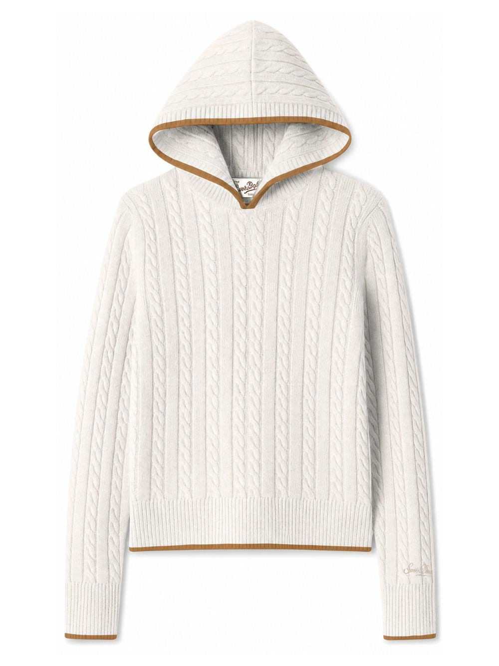 Maglione per donna MC2 St. Barth bianco con trama intrecciata LRNT001 00023M MC2 ST. BARTH